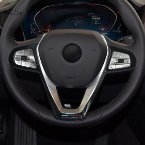 Car Steering Wheel buttons Decoration V frame Auto Interior Cover Stickers Trim For BMW 3 5 Series G20 G30 X3 G05 X5 G05 X7 G07