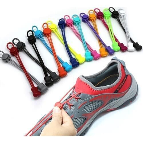1Pair Elastic No-tie Shoelaces Easy Lock Shoe Laces for Kids Stretch Sneakers Shoe String 23 Colors