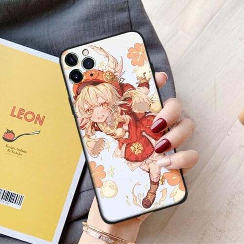Genshin Impact Klee Anime aesthetic silicone Phone Case FOR iPhone Se 6 6s 7 8 Plus X Xr Xs 11 12 Mini Pro Max Glass Cover Shell