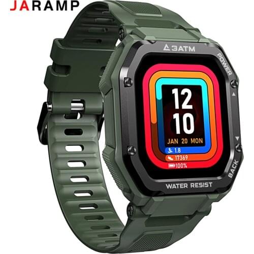 JARAMP Smartwatch 2021 ROCK Rugged Watch For Men Outdoor Sports Waterproof Fitness Tracker Blood Pressure Monitor Smart Watch AA