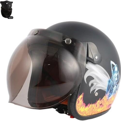 DOT Certified Vintage Open Motorcycle Helmet for Men Women Classic Retro Open Face Lightweight for Motorbike Cruiser Cascos