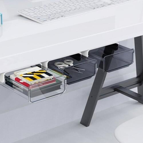 Drawer Storage Box Self Stick Pencil Tray Stand For Pens Under Desk Storage Drawer Hidden Table Drawer Box Home Office Organizer