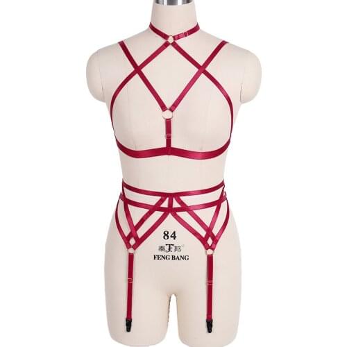 1 Set Goth Harness Fashion Body Sexy Lingerie Stocking Belt Party Club Wear Garter Suit Sexy Erotic Lingerie Womens Underwear