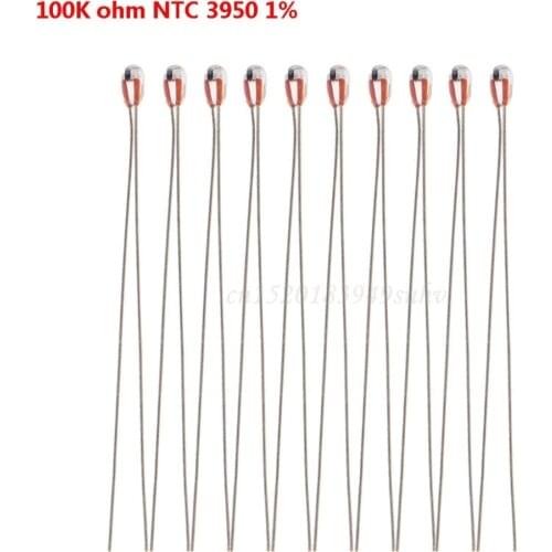 10pcs 3D Printer 100K ohm NTC 3950 1% Thermistors 1.8mm Temperature Sensor