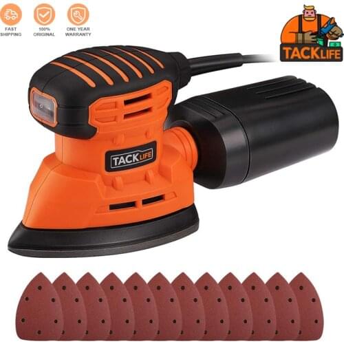 TACKLIFE Classic Mouse Detail Sander With 12Pcs Sandpapers, 12,000 OPM Sander, Efficient Dust Collection System For Tight Spaces