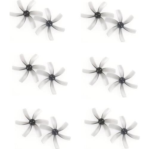 12PCS/6PAIR HQProp T51MM 2INCH 6-Blade PC Propeller Light Grey for RC FPV Racing Freestyle