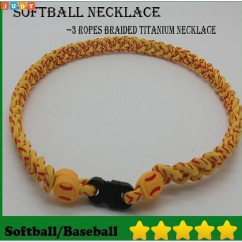 2016 titanium braided 3 ropes necklace tornado SPORTS softball/baseball new tornado camo necklace