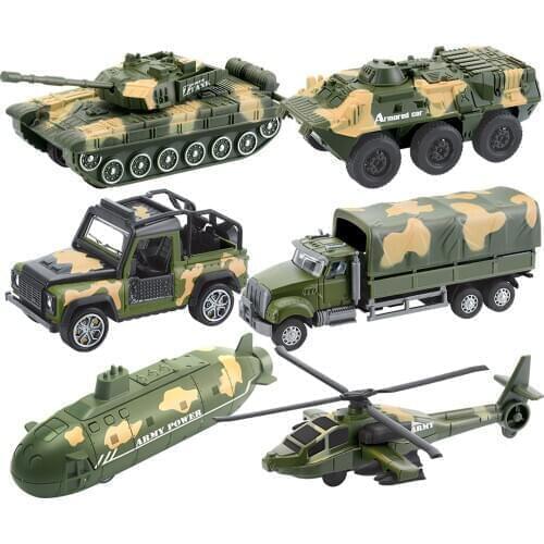 6pcs Military Tank Car Truck Plane Spaceship Army Figures Series Set Soldier Weapon Building Blocks Bricks Model Toys Boy Gifts