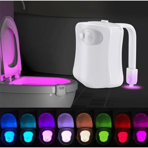 8 Color Motion Activated Tolit Night Light Battery Operated Bathroom Bowl Light