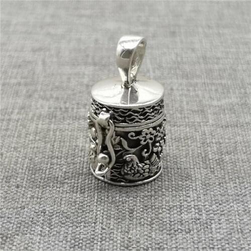 925 Sterling Silver Lotus Duck Locket Pendant Love Prayer Memory Box for Yoga