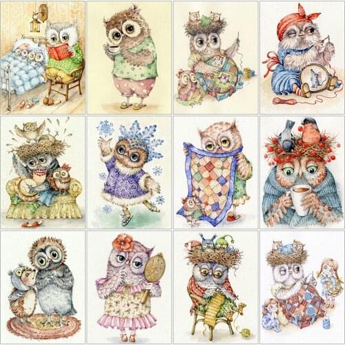 EverShine Diamond Embroidery Owl Diamond Painting Kit Animal 5D DIY Cross Stitch New Arrival Rhinestones Art Handmade Gift