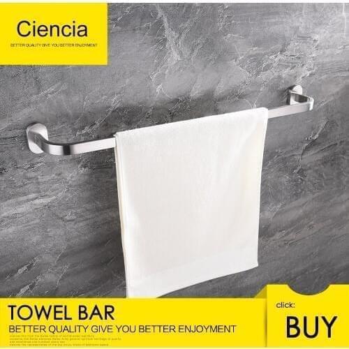 Free Shipping SUS304 Stainless Steel Round Square Bath Towel Bar Rack Hanging Towel Bathroom Shower Organization