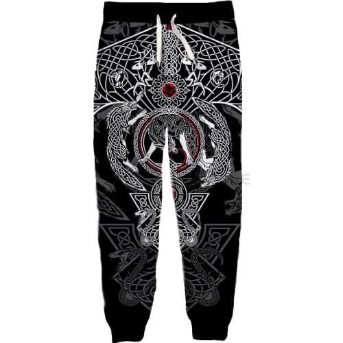 New Fashion Graphic Spring Autumn Winter Hip Hop Casual Brand 3D Print Viking Tattoo Pants Polyester v8