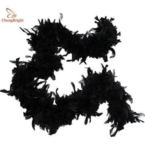 CHENGBRIGHT 2 Yard Fluffy Turkey Feather Boa 50 Grams Skirt Trim For Party/Costume/Shaw Chicken Feather Strip Wedding Decoration