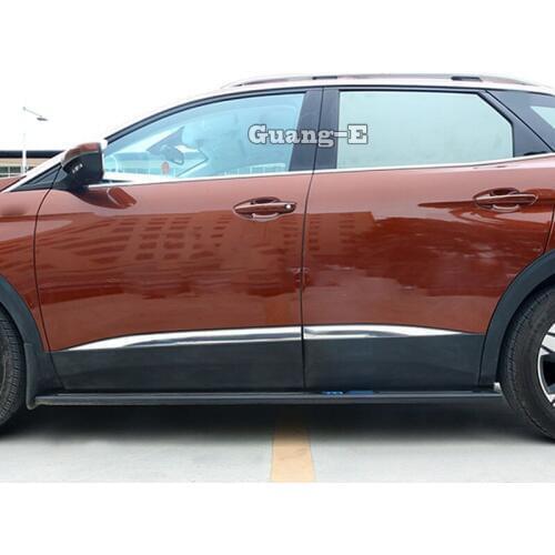 Car Bumper Detector Stainless Steel Side Door Trim Stick Strip Molding 4pcs For Peugeot 3008 GT 3008GT 2016 2017 2018 2019 2020