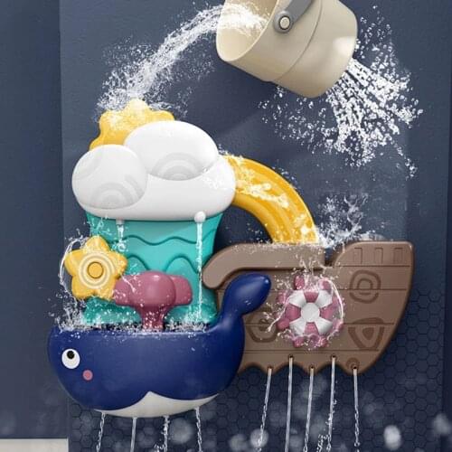 Baby Bath Toys Water Spray Toy Game Cartoons Whale Cloud Model Swimming Bathroom Bathing Summer Bathtub Water Toys for Children