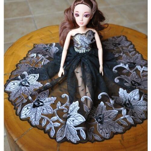 1 Meter Grey Apricot Exquisite Lace Mesh Fabric Embroidered Lace Trims DIY Decorative Accessories Fabric Lace 20cm