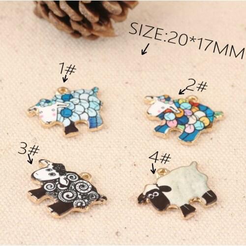 Hot 20pcs High Quality Fashion Enamels Charms Gift Sheep Alloy Pendant Bracelet Necklace Jewelry Accessories DIY Craft 2018
