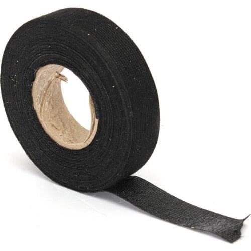 19mm 15M Hot Adhesive Cloth Fabric Tape Cable Looms Wiring Harness For Car Auto Strong Adhesive Force Soundproofing