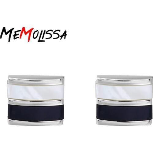Memolissa Luxury Cufflinks For Mens Black Matches with White Fashion Brand Cuff Botton High Quality Copper Cuff links
