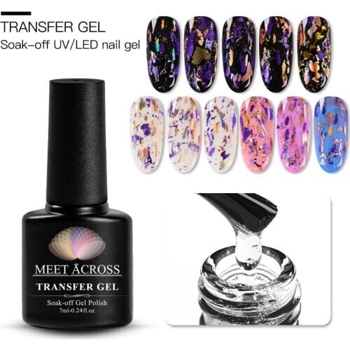 MEET ACROSS Nail Foil Adhesive Glue Starry Sky Sticker Transfer Glue Environmental Plant Nail Glue UV Gel Polish DIY Manicure