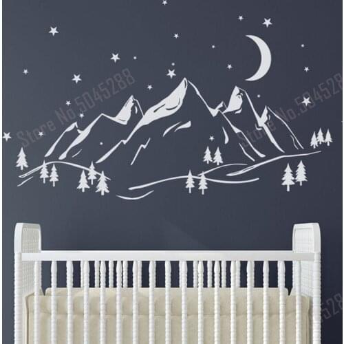 Mountain Wall Decal Nursery Wall Decor Baby Boy Girl Room Vinyl Sticker Mountains Wall Art Bedroom Decal for Kid Room Decor Z681