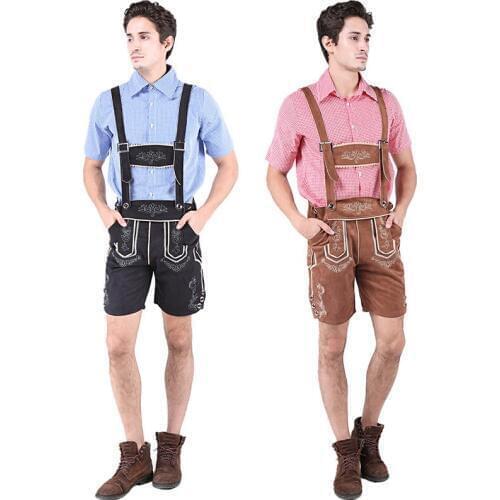 German Beer Men Fancy Costume Bavarian Lederhosen Oktoberfest Outfits