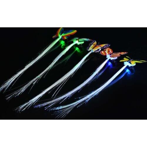 A new colorful butterfly glow braid led lights flash fiber-optic stall sale of goods concert props