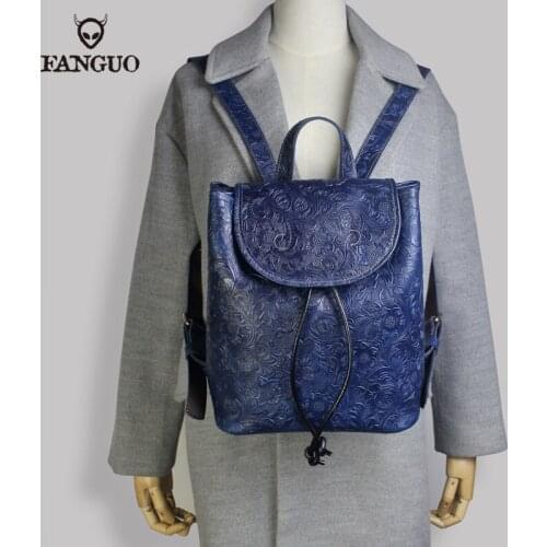 Portable Cowhide Travel Backpack Vintage Handmade Genuine Leather School Shoulder Bag Leisure Large Capacity Backpack