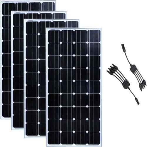 Panneau Solaire 12v 150w 4Pcs Solar Charger Battery Pannello Solare 600 watt Solar Home System Motorhome Caravan Car Camp