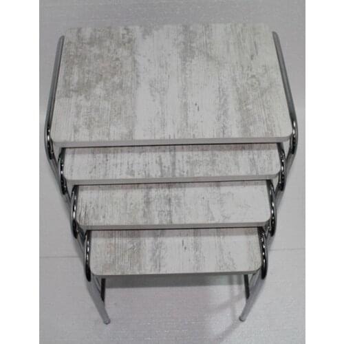 Modern Şahbaz Metal Pedestal 4'lü Zigon Coffee table coffe table table basse