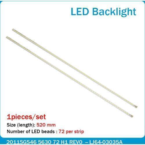 1pcs LED strip 72leds SLED 2011SGS46 5630 72 H1 REV0 LJ64-03035A for Samsung LTA460HJ15 LTA460HJ14 LTA460HQ12
