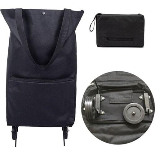 High Capacity Folding Storage Bag Shopping Food Organizer Trolley Bag with Wheels Portable Shopping Bags Vegetables Fruit Bags