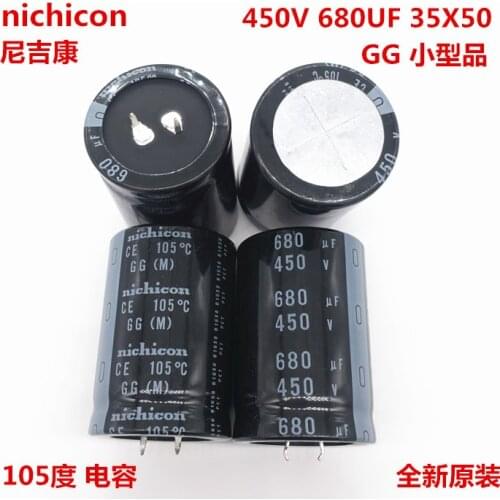 2PCS/10PCS 680uf 450v Nichicon GG 35x50mm 450V680uF Snap-in PSU Capacitor