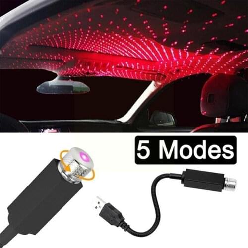 Car Roof Star Light Interior LED Starry Atmosphere Auto Lights Projector Home Decoration Decor USB Night Ambient Galaxy D4O9