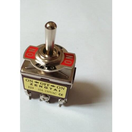 1pcs DPDT On/Off/On 3 Position 6 Pins Momentary Toggle Switch AC 250V 15A