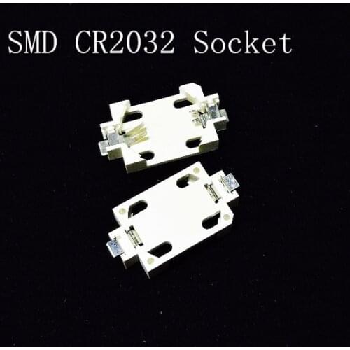 10pcs SMD CR2032 2032 Battery Button Cell Coin Holder Socket Case Black
