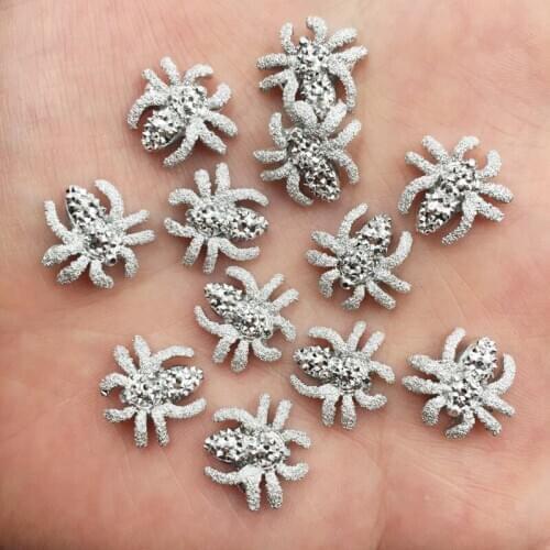 150pcs Delicate Silver Spider Buttons Flatback Rhinestone Applique DIY Christmas Scrapbook Jewelry Stone Craft F759*2