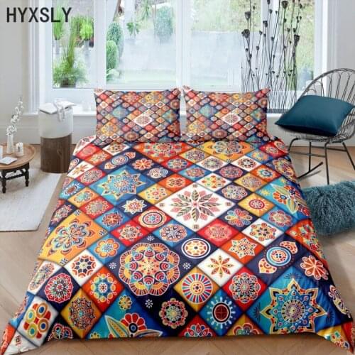 3D Bedding Sets Geometric Mandala Flowers Duvet Cover Pillowcase 2/3pcs Twin Queen King Size Bed Clothes Decor For Home Textiles