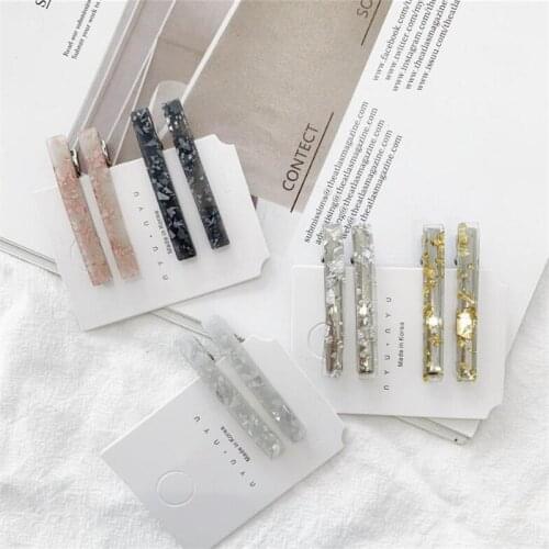 2PCS Korean Gold Foil Hairpin Acetate Hair Clip For Women Girls Barrettes Hair Accessories Gifts Hair styling Tools Snap