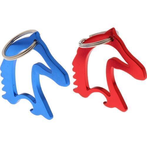 2 Pieces Alloy Horse Head Pattern Bottle Opener Keyring Keychain Bag Pendent