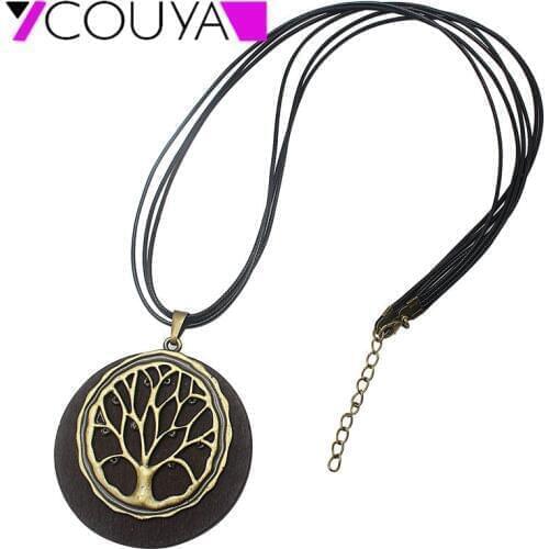 2017 Fashion Jewelry Hot Selling Wooden Pendant Necklace for Women Long Sweater chain wholesale Jewelry & Accessories N10045/6/7