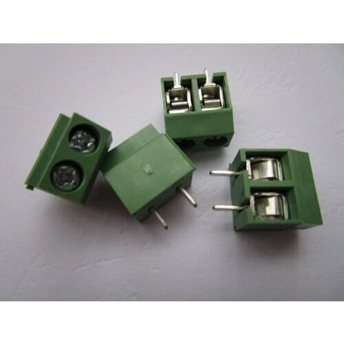 400 Pcs 2pin/way 5.0mm Screw Terminal Block Connector Green Color DC126V Lot HOT Sale