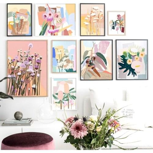 Abstract Leaves Collage Flower Canvas Painting Nordic Posters And Prints Nursery Wall Art Pictures For Living Room Decor