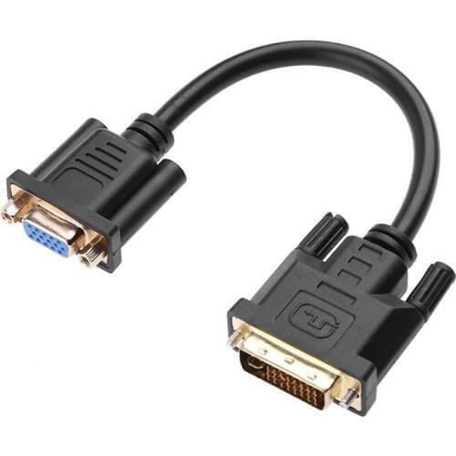 DVI-D DVI To VGA Video Cable Converter Adapter 24+1 15Pin Male to Female Active 1080P Adaptor For Projector Pc SS