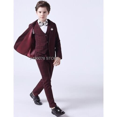 Flower Boys White Blazer Wedding Suit Brand Kids Ceremony Formal Suit with Bowtie Flower Boys Party Tuxedos Costume Suit