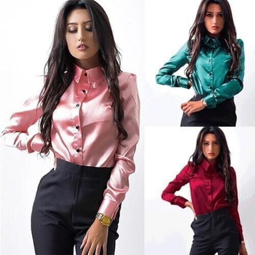 Bigsweety Womens Satin Shirts
