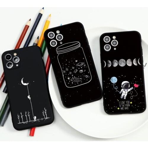Space Astronaut Phone Case For iPhone 7 8 6S Plus 5 Soft Case For iphone XR 11 12 Mini Pro XS Max X SE 2020 Planet Star Cover