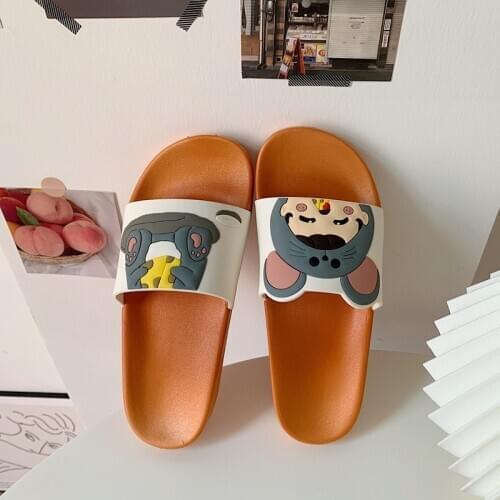 Korean Style Ins Cute Cartoon Home Shoes Non-Slip Students Leisure Slippers Female Men Slippers Man Shoes Shoes for Men