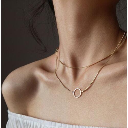 Korea Fashion Circle Geometric Necklace Women Jewelry Ladies Elegant Wedding Party Gifts Simple Charming Female Choker Necklaces
